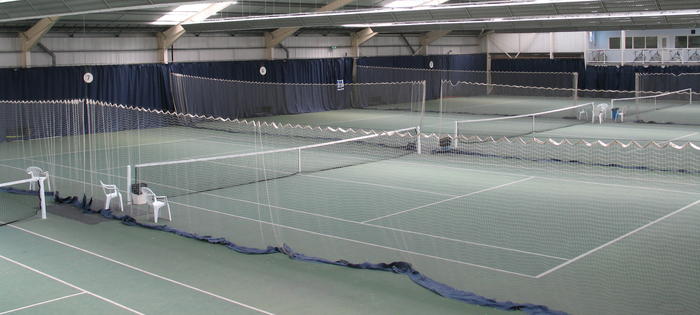 The indoor courts at Redbridge Tennis Centre